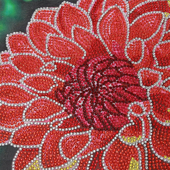 Rode Chrysant Speciaal Gevormde Boren Diamond Painting