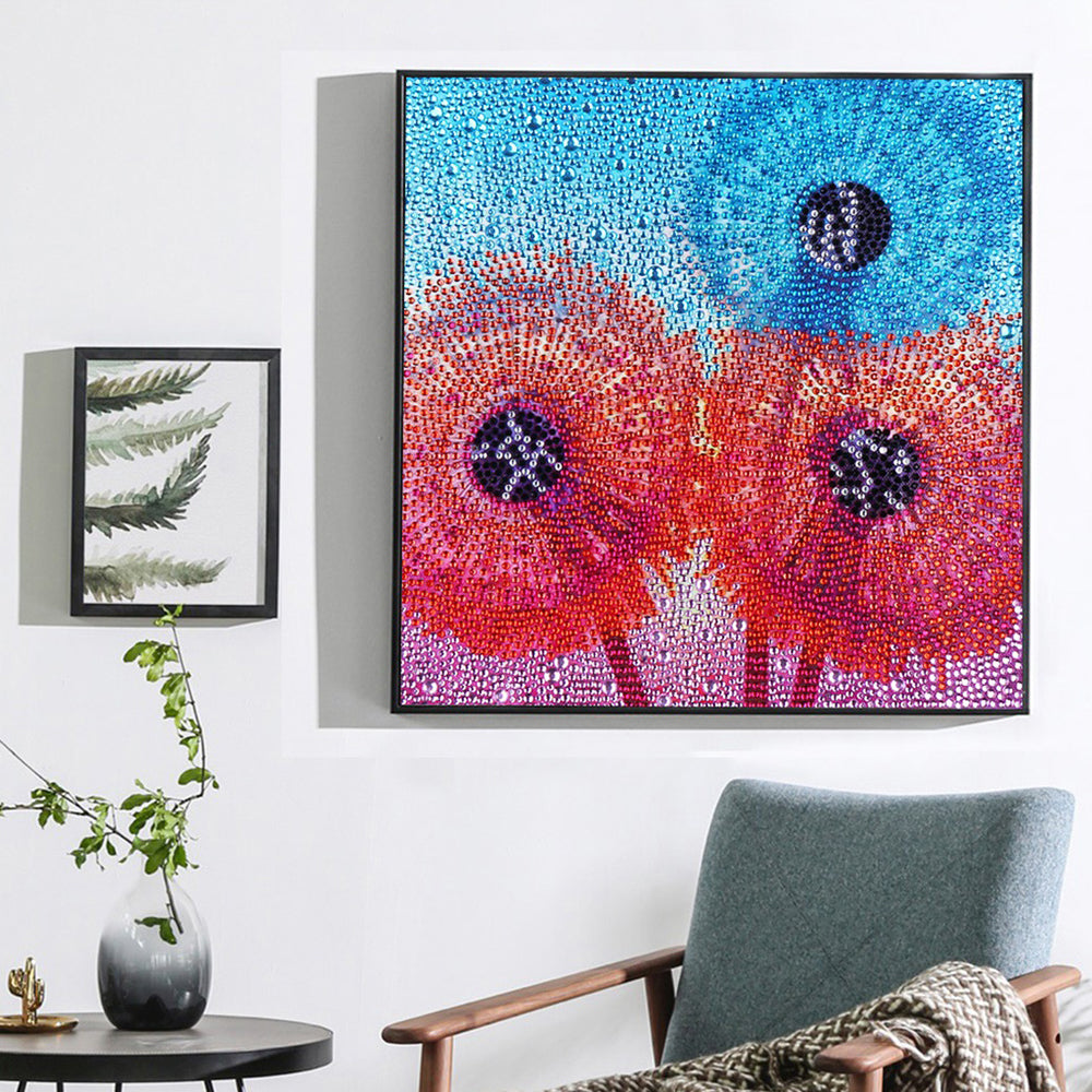 Kleurrijke Paardebloemen Speciaal Gevormde Boren Diamond Painting