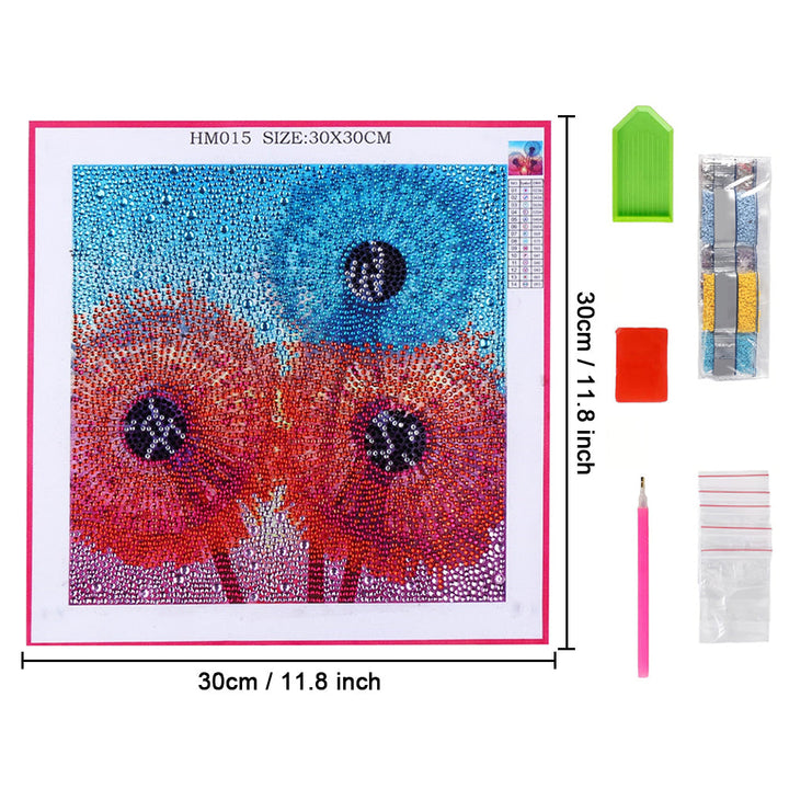 Kleurrijke Paardebloemen Speciaal Gevormde Boren Diamond Painting