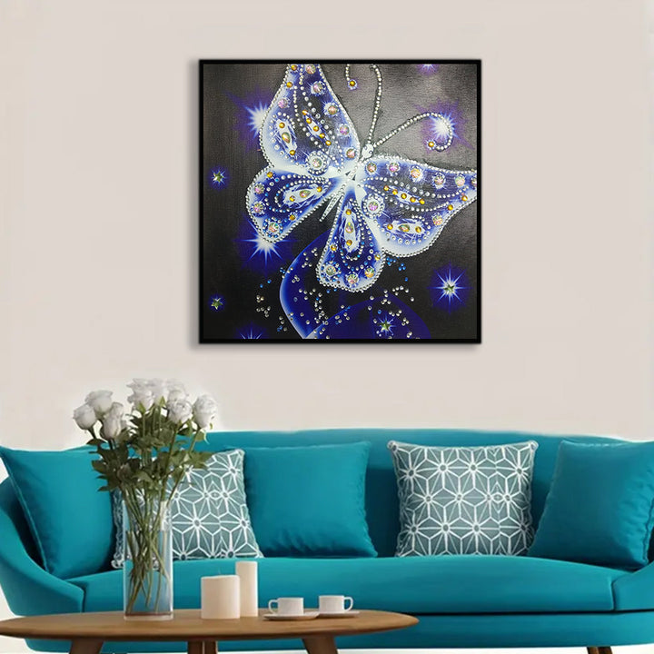 Blauwe Transparante Vlinder Speciaal Gevormde Boren Diamond Painting