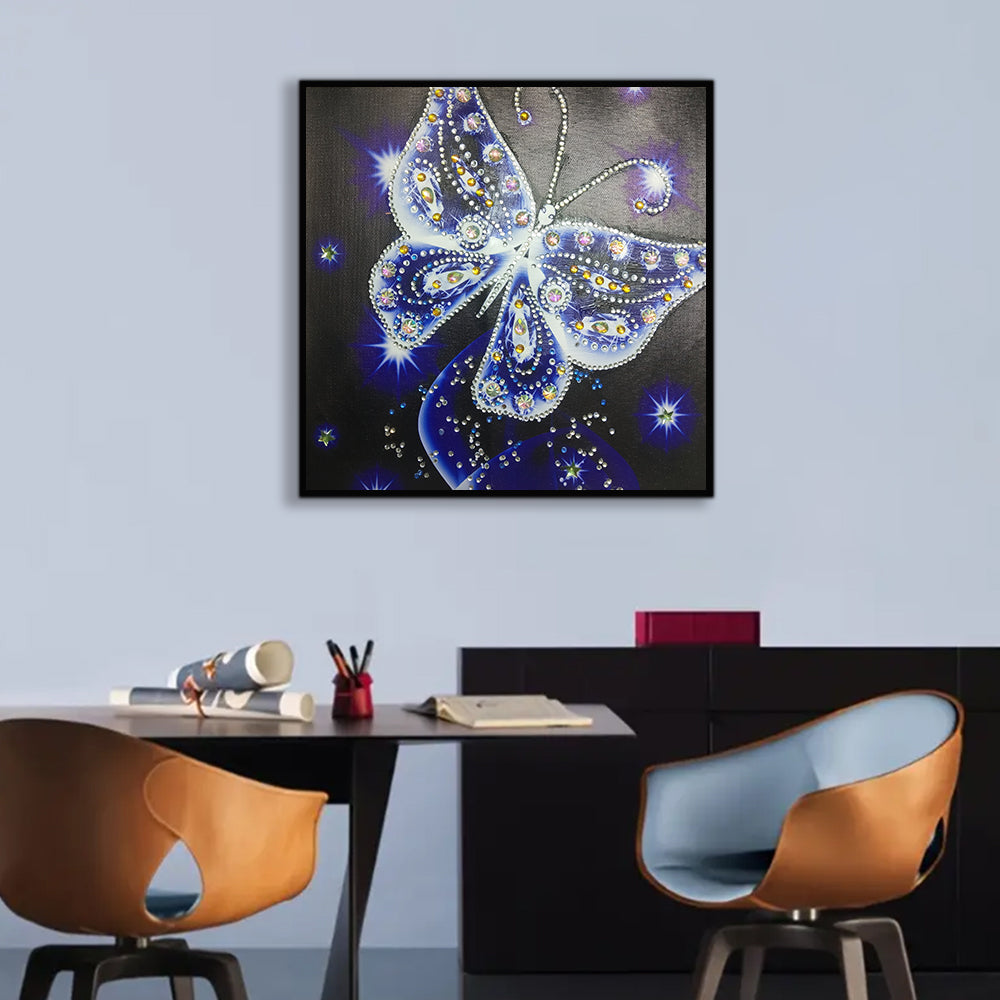 Blauwe Transparante Vlinder Speciaal Gevormde Boren Diamond Painting