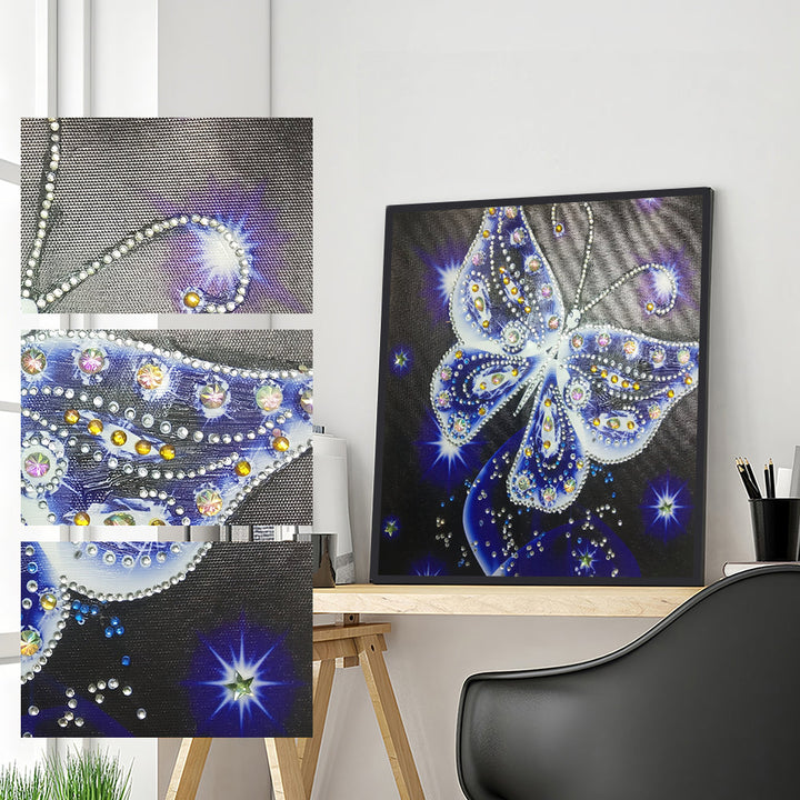 Blauwe Transparante Vlinder Speciaal Gevormde Boren Diamond Painting