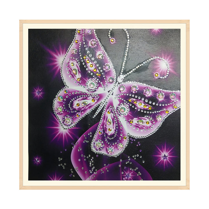 Paarse Transparante Vlinder Speciaal Gevormde Boren Diamond Painting