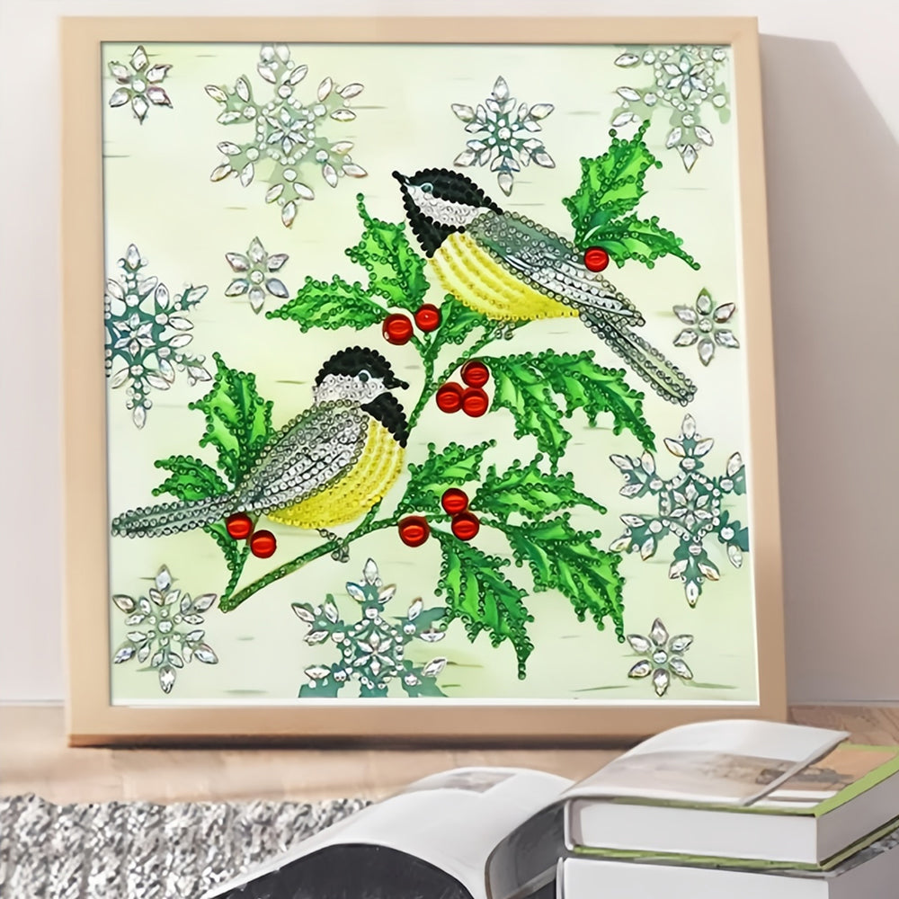 Vogels en Groene Bladeren Speciaal Gevormde Boren Diamond Painting