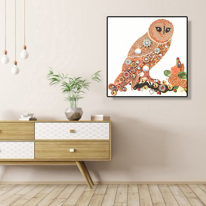 Oranje Uil Speciaal Gevormde Boren Diamond Painting