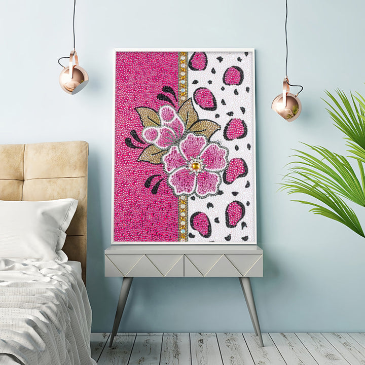 Roze Bloem Speciaal Gevormde Boren Diamond Painting