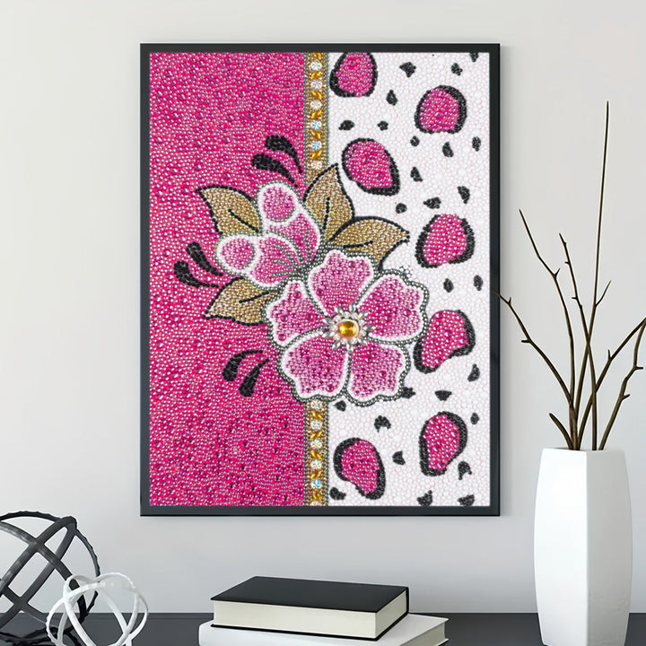 Roze Bloem Speciaal Gevormde Boren Diamond Painting