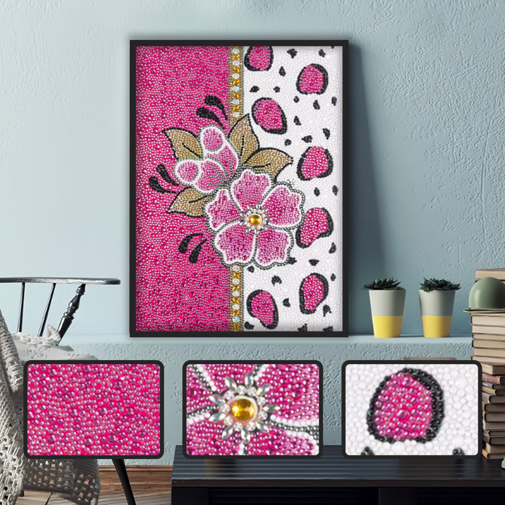 Roze Bloem Speciaal Gevormde Boren Diamond Painting