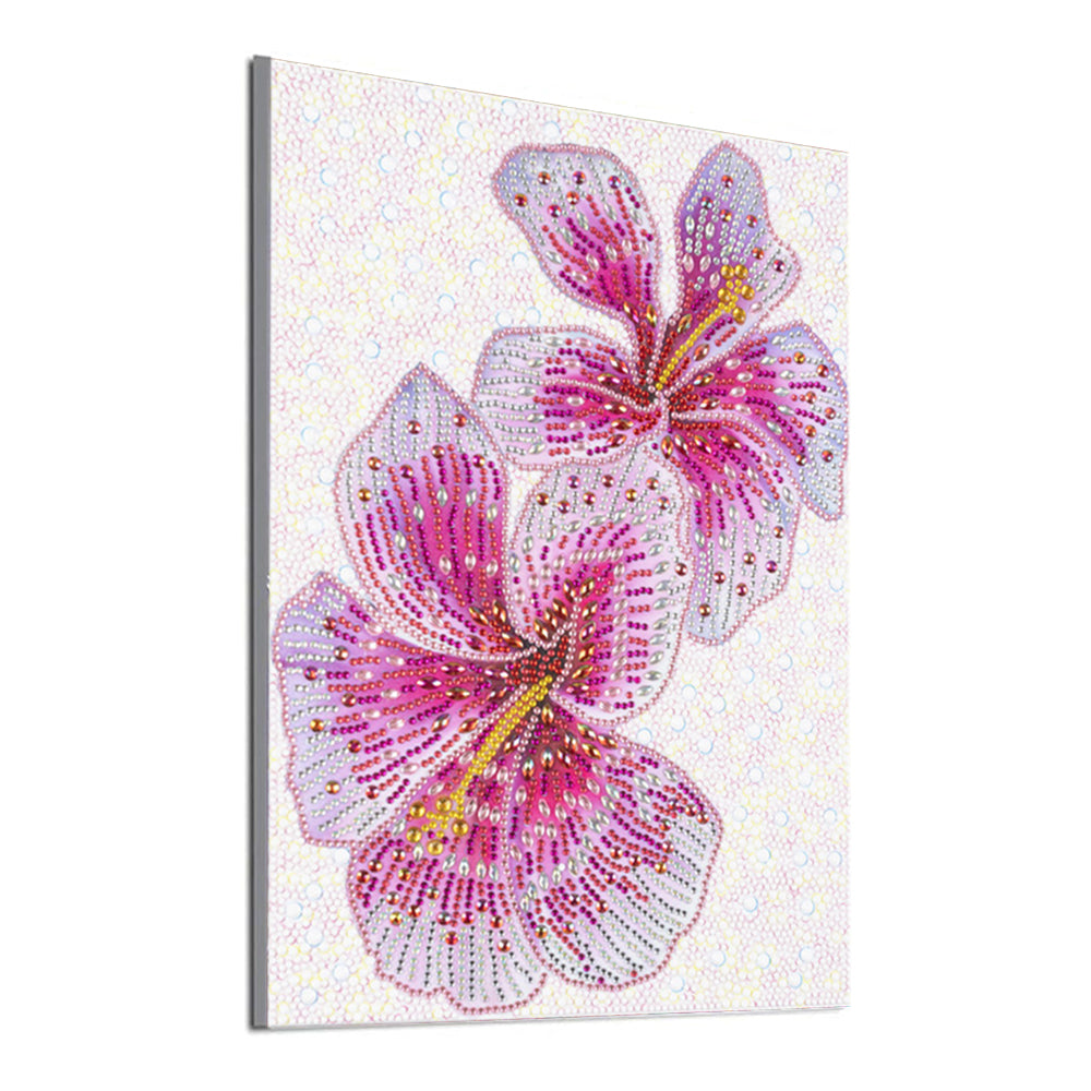 Roze Bloemen Speciaal Gevormde Boren Diamond Painting