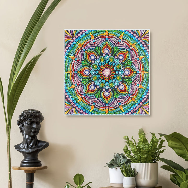 Groene Lotus Mandala Speciaal Gevormde Boren Diamond Painting