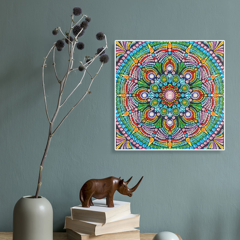 Groene Lotus Mandala Speciaal Gevormde Boren Diamond Painting