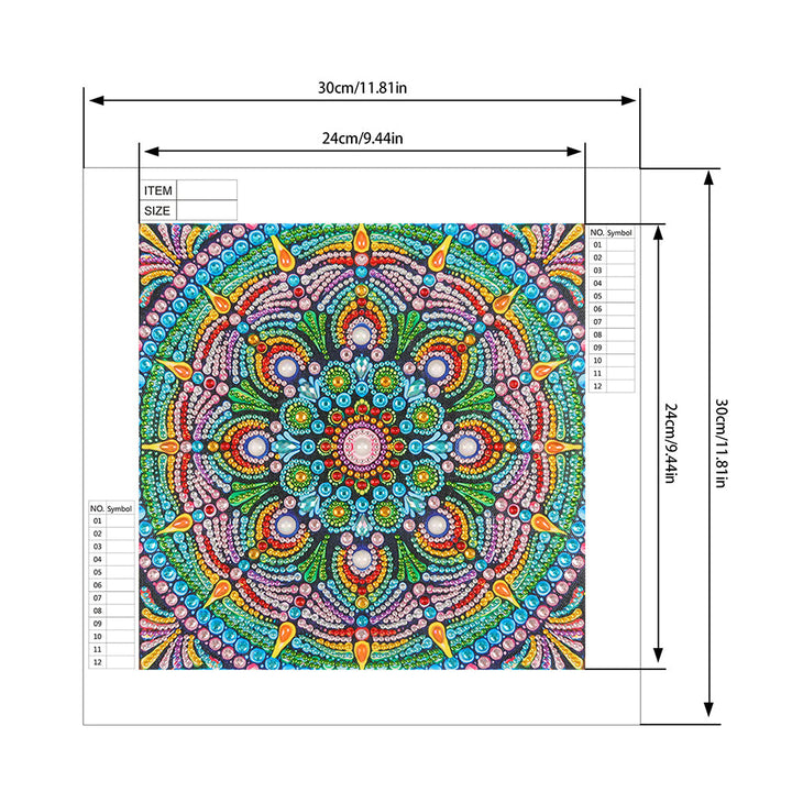 Groene Lotus Mandala Speciaal Gevormde Boren Diamond Painting