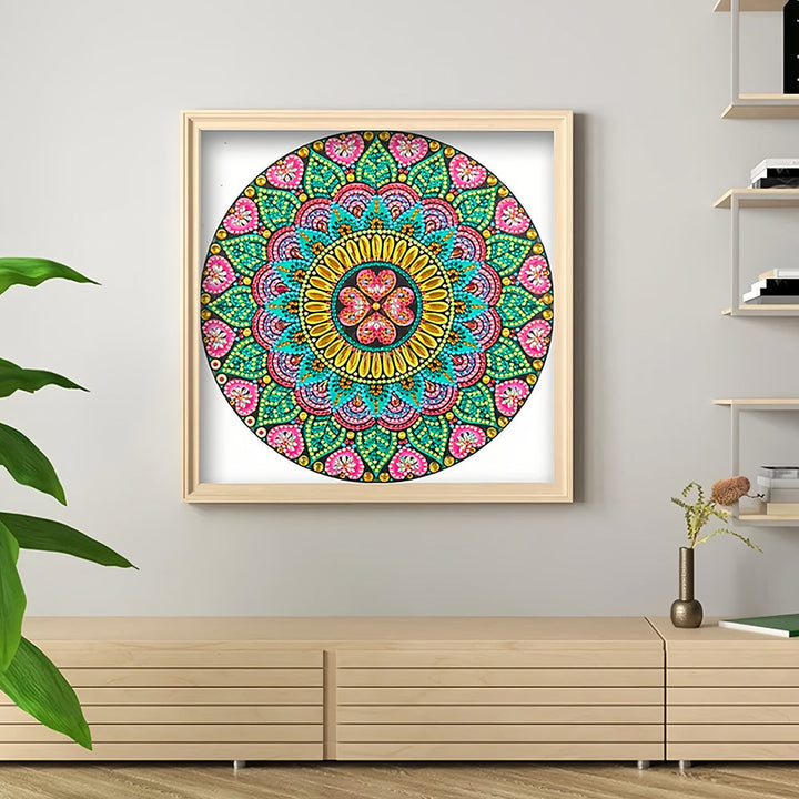 Bloem en Hart Mandala Speciaal Gevormde Boren Diamond Painting