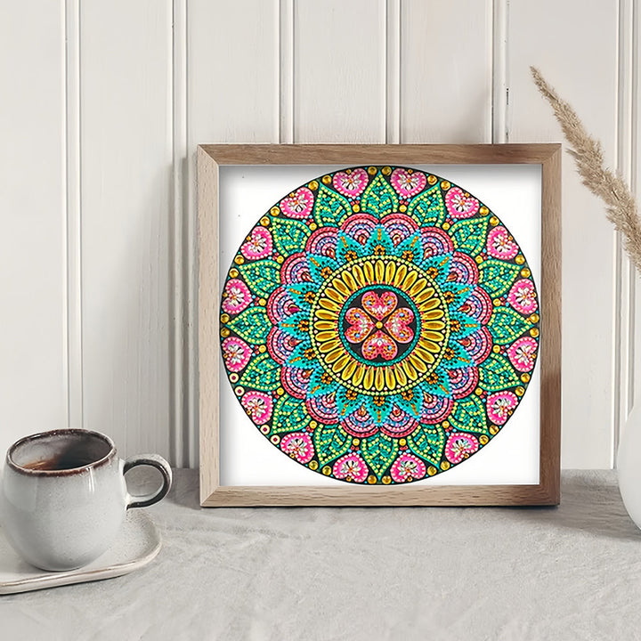 Bloem en Hart Mandala Speciaal Gevormde Boren Diamond Painting