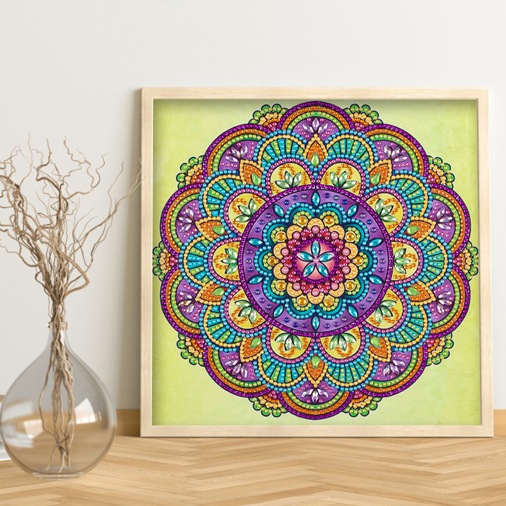 Lotus Bloemvormige Mandala Speciaal Gevormde Boren Diamond Painting