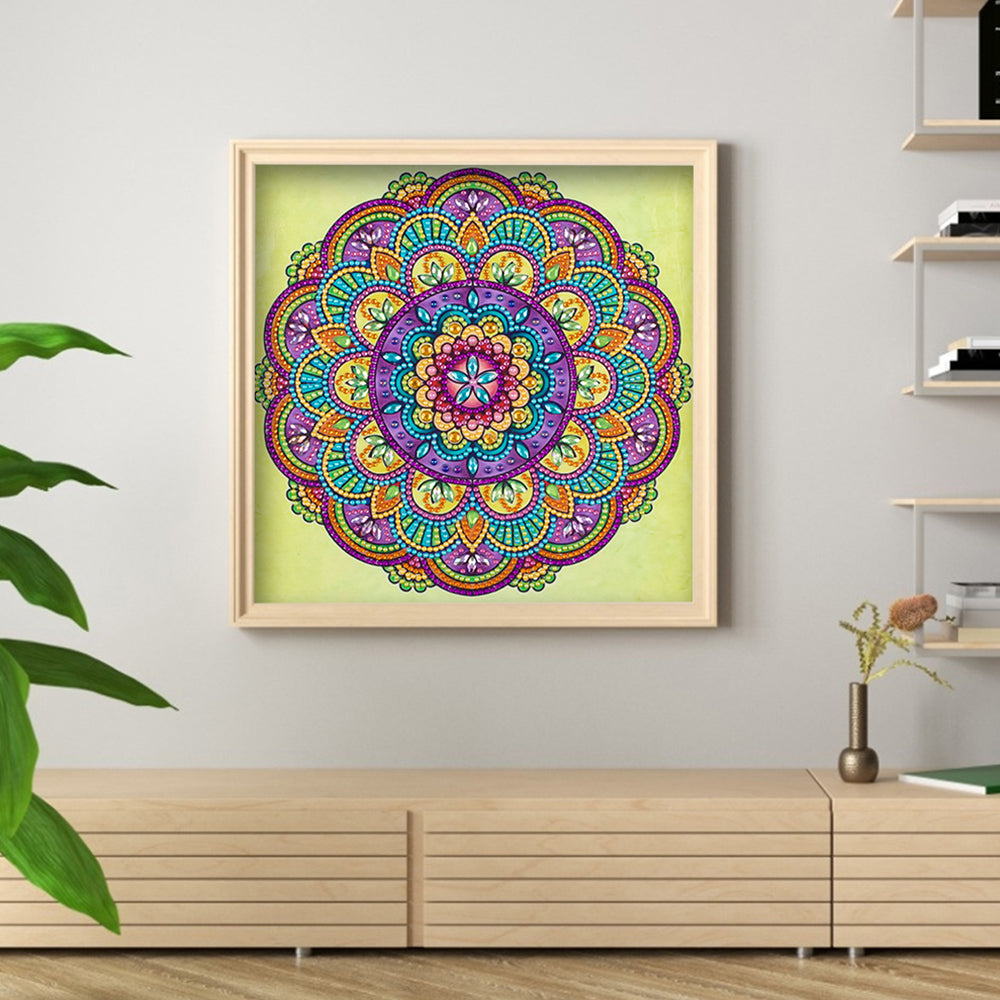 Lotus Bloemvormige Mandala Speciaal Gevormde Boren Diamond Painting