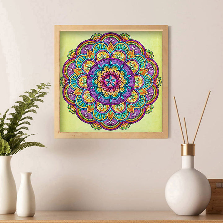 Lotus Bloemvormige Mandala Speciaal Gevormde Boren Diamond Painting