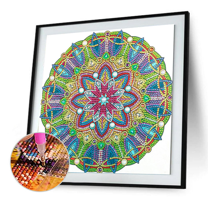 Groene Mandala Speciaal Gevormde Boren Diamond Painting