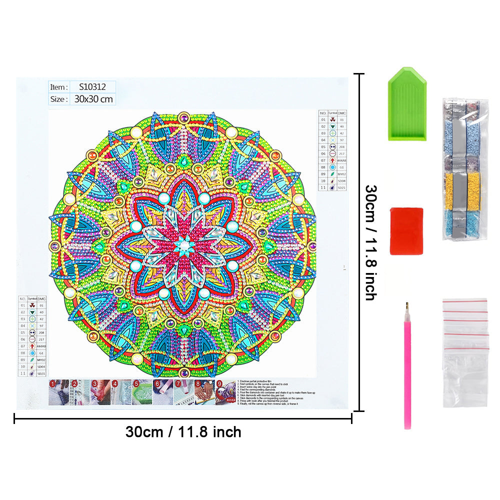 Groene Mandala Speciaal Gevormde Boren Diamond Painting