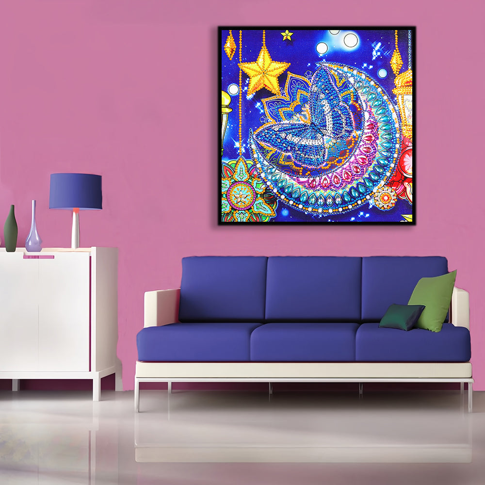 Vlinder, Maan en Ster Speciaal Gevormde Boren Diamond Painting