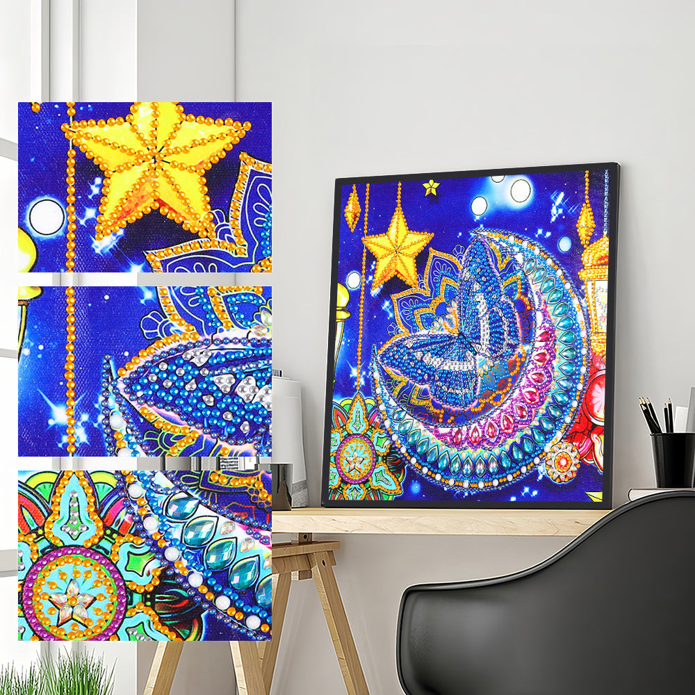 Vlinder, Maan en Ster Speciaal Gevormde Boren Diamond Painting