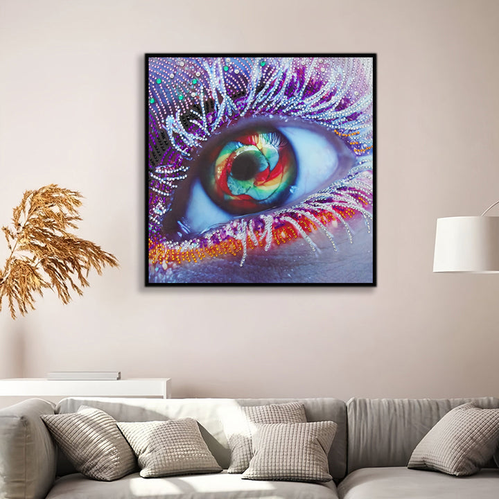 Paars Oog Speciaal Gevormde Boren Diamond Painting