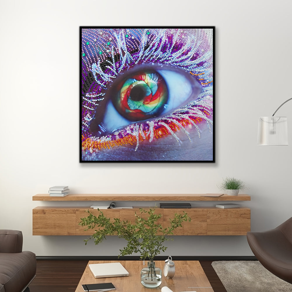 Paars Oog Speciaal Gevormde Boren Diamond Painting