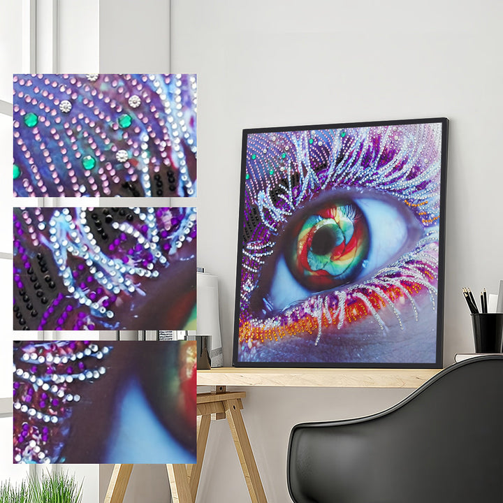 Paars Oog Speciaal Gevormde Boren Diamond Painting