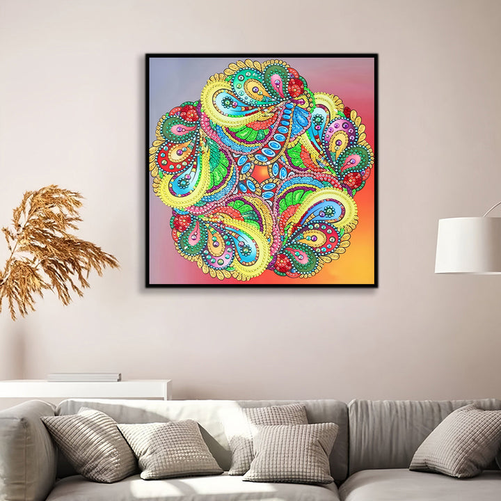 Abstracte Kleurrijke Mandala Speciaal Gevormde Boren Diamond Painting