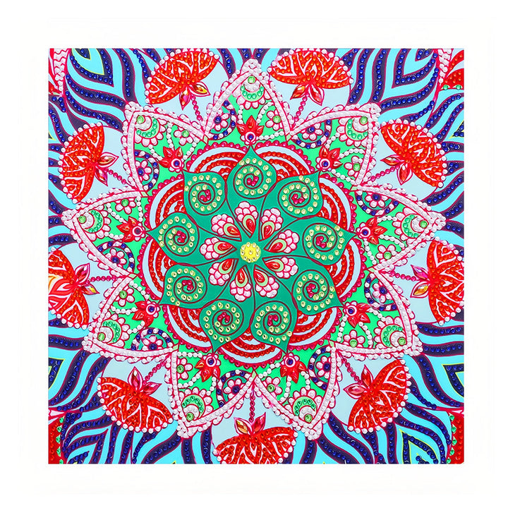 Groene en Rode Mandala Speciaal Gevormde Boren Diamond Painting