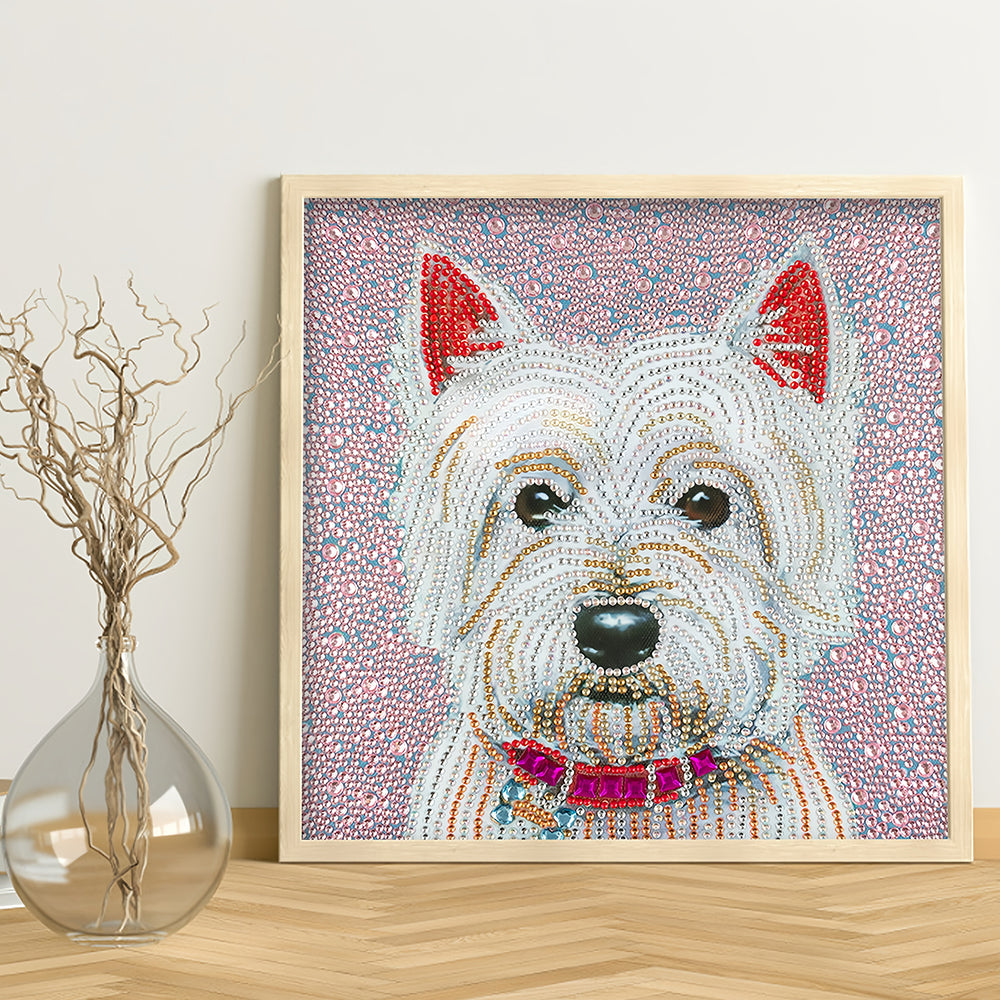 Witte West Highland-hond Speciaal Gevormde Boren Diamond Painting