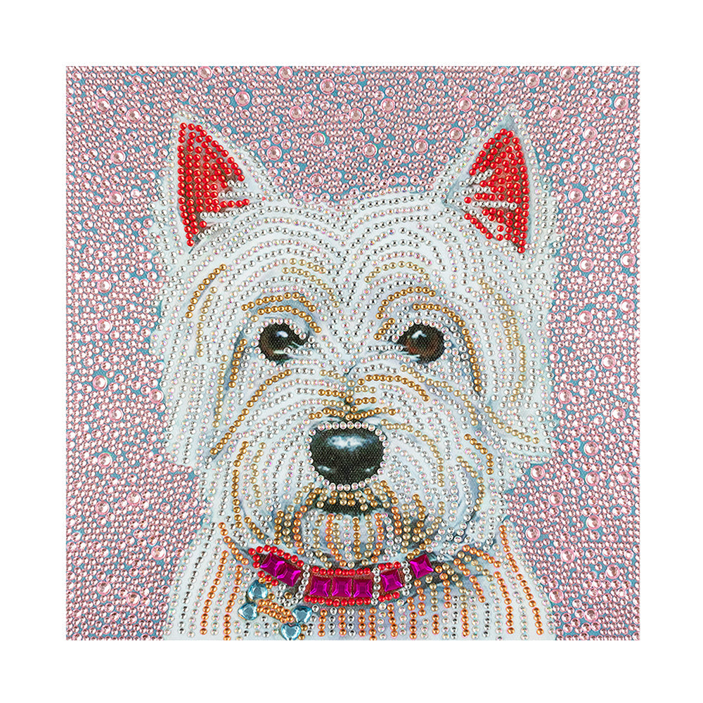 Witte West Highland-hond Speciaal Gevormde Boren Diamond Painting