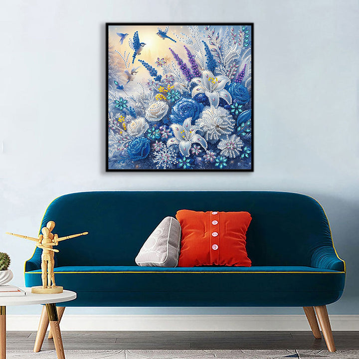 Ijs Bloemen en Vogels Speciaal Gevormde Boren Diamond Painting