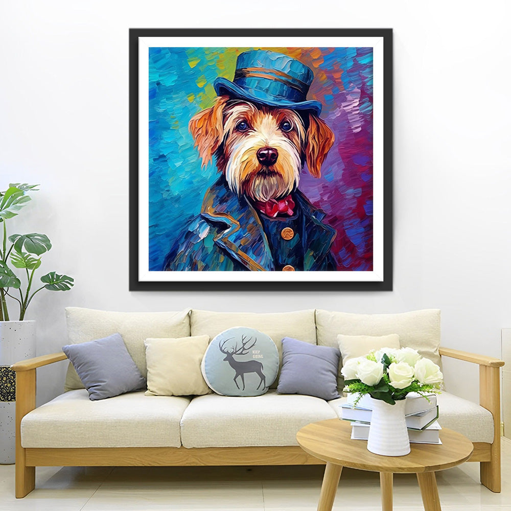 Terriër in een Smoking Diamond Painting