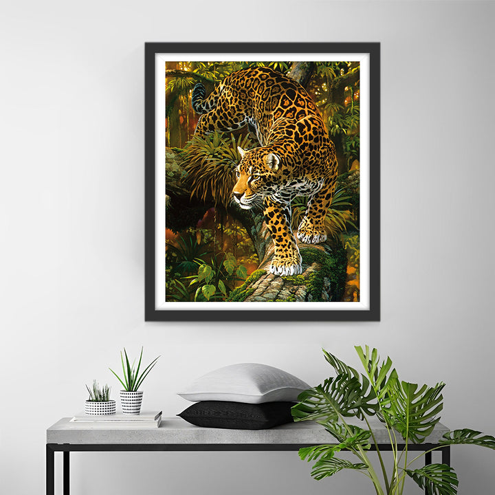 Luipaard op de Boom Diamond Painting