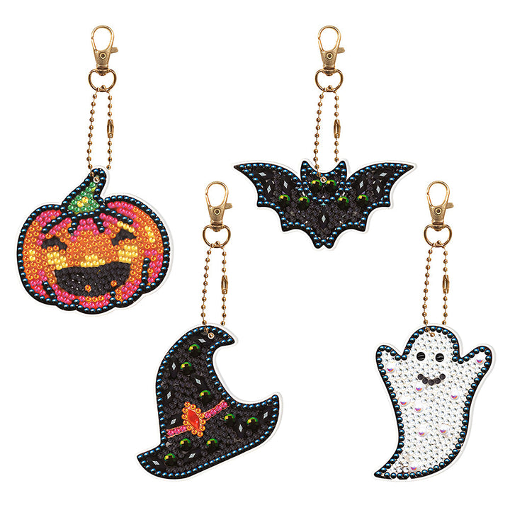 5 Stuks Halloween-Versieringen Acryl Sleutelhanger Aan Beide Kanten Diamond Painting