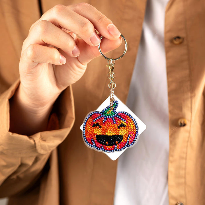 5 Stuks Halloween-Versieringen Acryl Sleutelhanger Aan Beide Kanten Diamond Painting