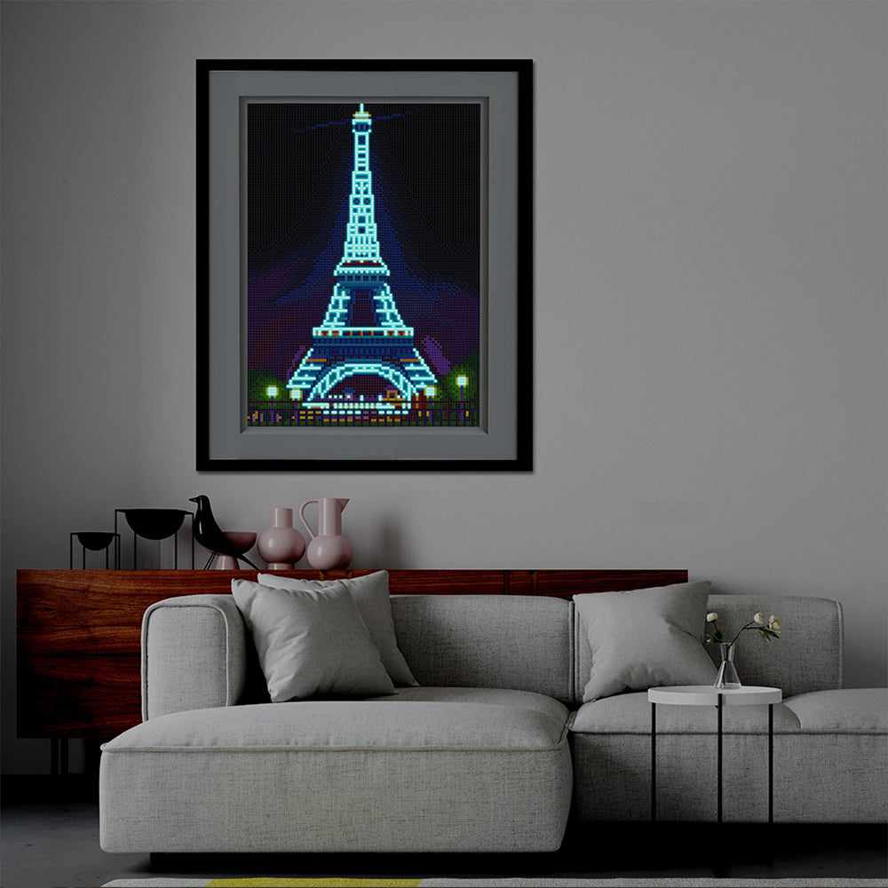 Eiffeltoren Lichtgevende Kristal Neushoorn Diamond Painting