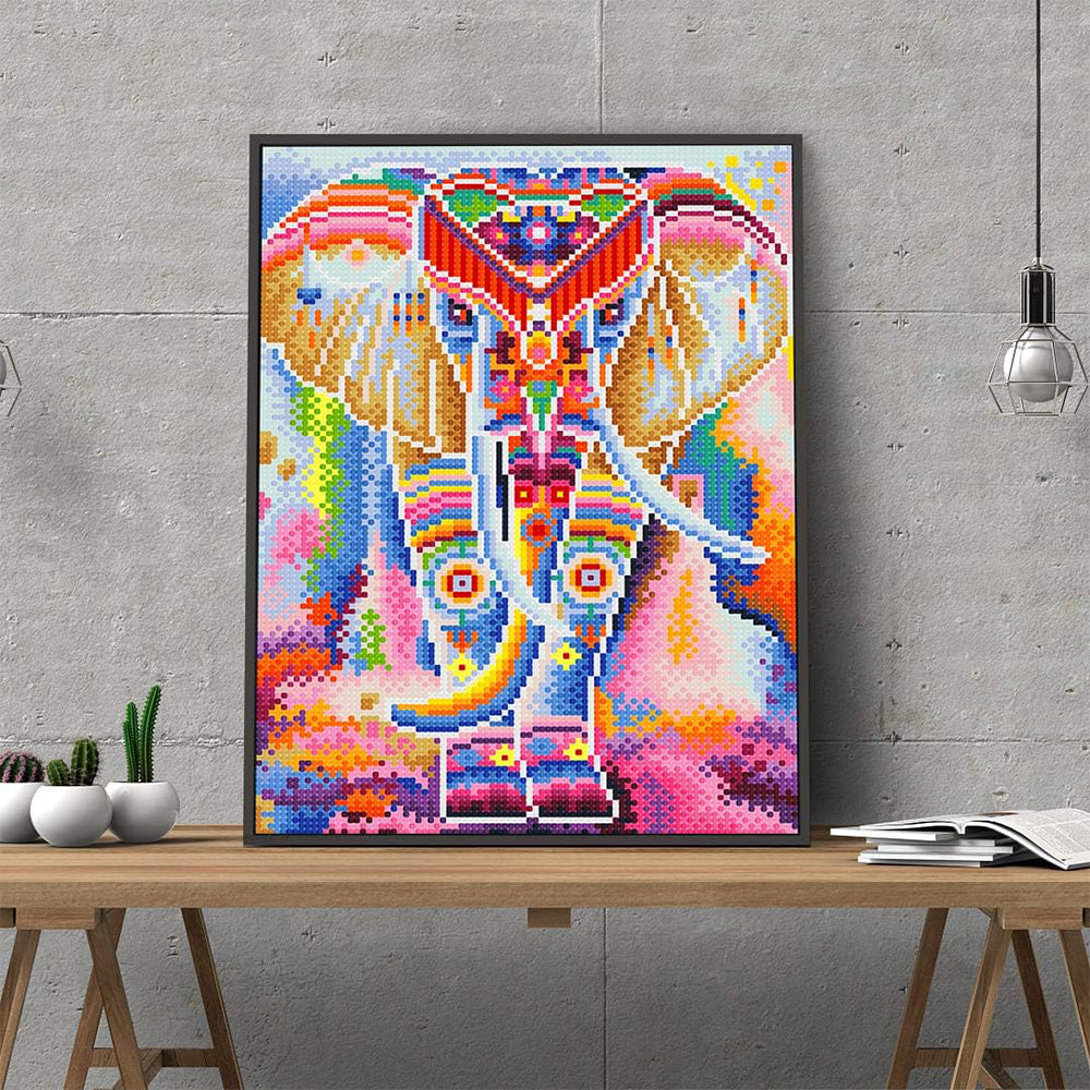 Kleurrijke Olifant Lichtgevende Kristal Neushoorn Diamond Painting