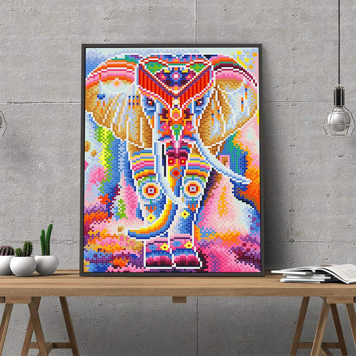 Kleurrijke Olifant Lichtgevende Kristal Neushoorn Diamond Painting