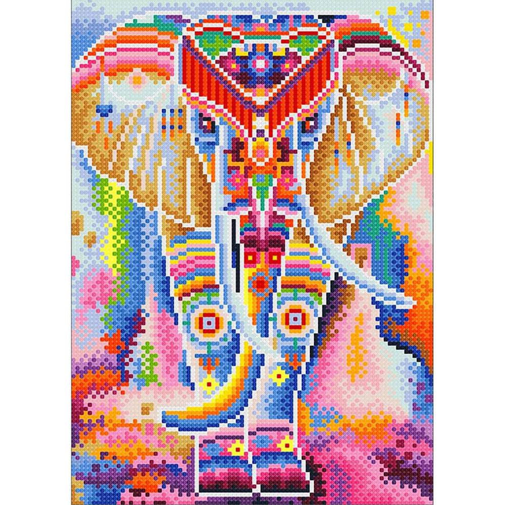 Kleurrijke Olifant Lichtgevende Kristal Neushoorn Diamond Painting