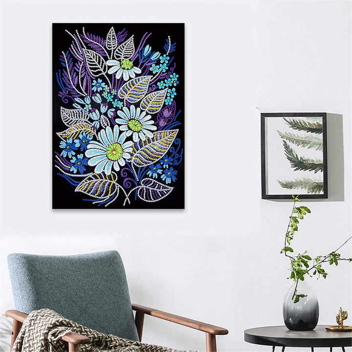 Bloemen en Bladeren Lichtgevend Speciaal Gevormd Diamond Painting