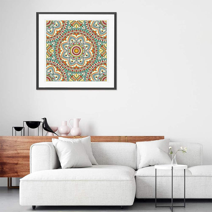 Bruine Mandala Lichtgevend Speciaal Gevormd Diamond Painting