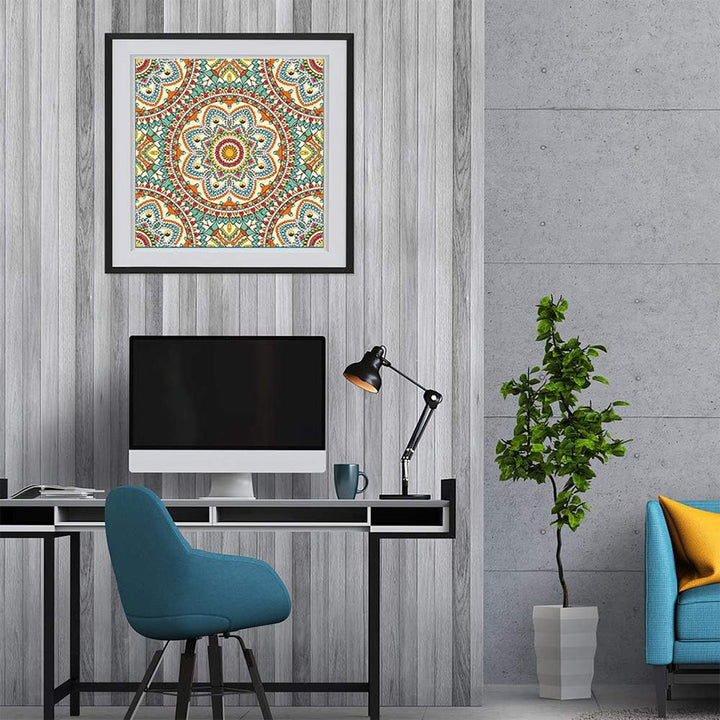 Bruine Mandala Lichtgevend Speciaal Gevormd Diamond Painting