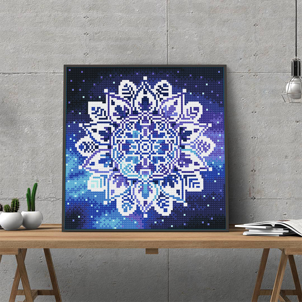 Bloemblaadjes Mandala Lichtgevende Kristal Neushoorn Diamond Painting