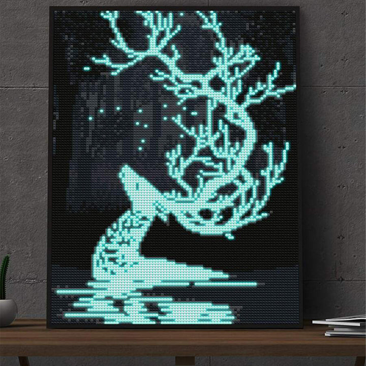 Elf Hert in het Bos Lichtgevende Kristal Neushoorn Diamond Painting