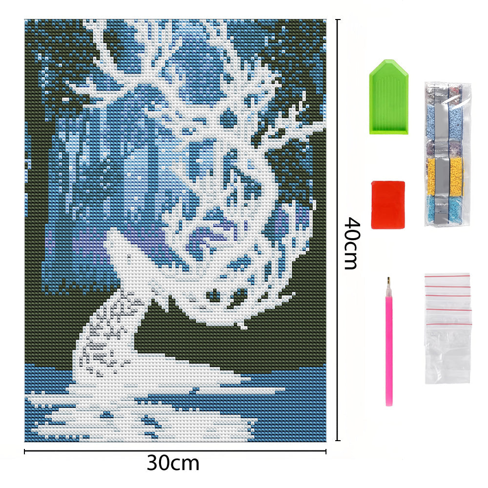 Elf Hert in het Bos Lichtgevende Kristal Neushoorn Diamond Painting