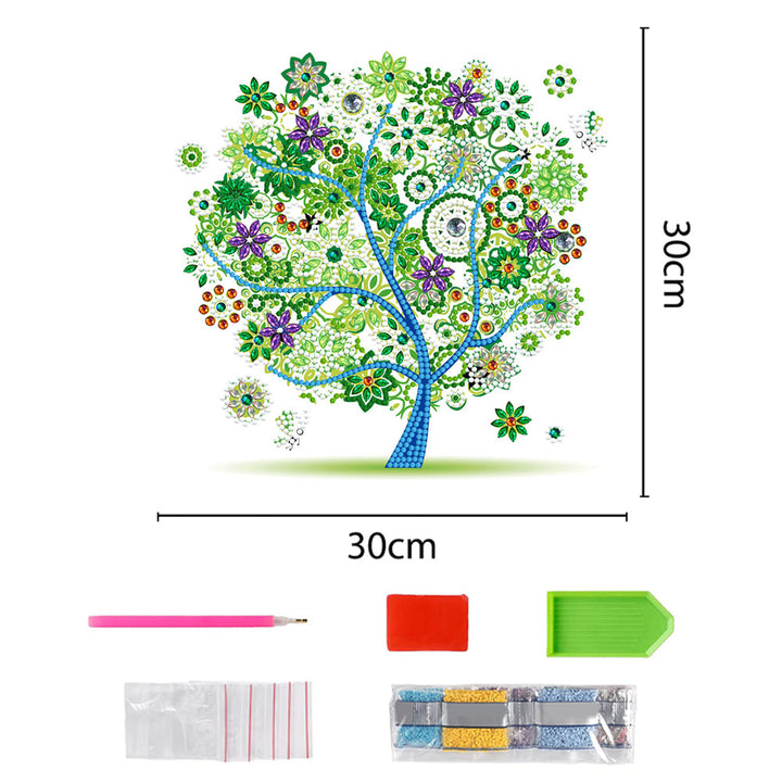 Lente Groene Boom Lichtgevend Speciaal Gevormd Diamond Painting