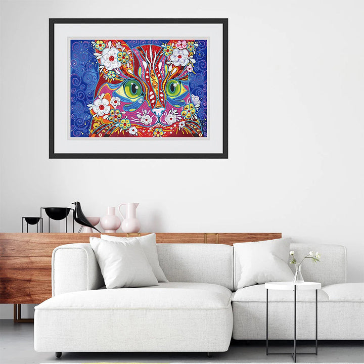 Bloem Uil Lichtgevend Speciaal Gevormd Diamond Painting