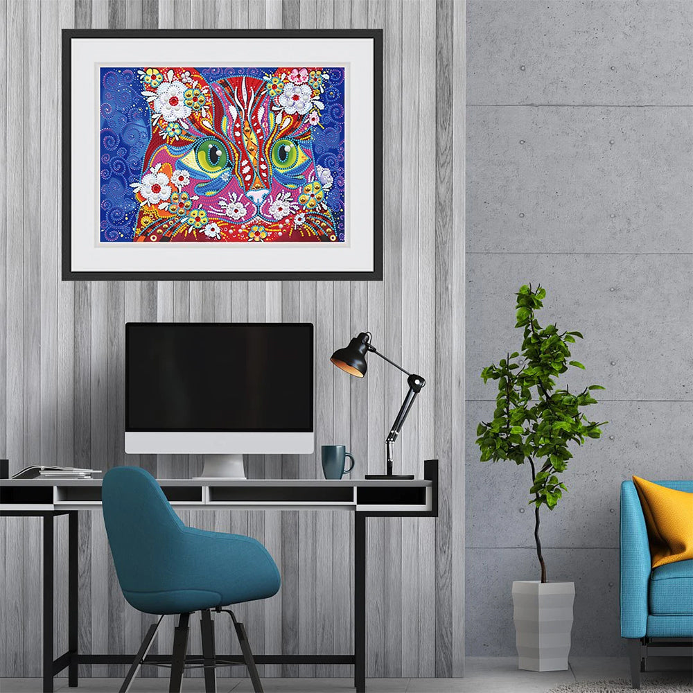 Bloem Uil Lichtgevend Speciaal Gevormd Diamond Painting